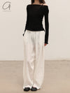 BASERANGE French linen cotton FOLIO casual pants soft and comfortable BAS-TRFO-LC-SU25-UNDYED